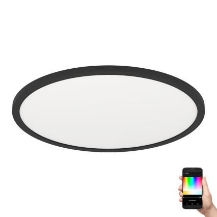 Eglo 31704 - ROVITO-Z, LED RGBW dimeriuojamas lubinis šviestuvas, 1xLED/16,5W/230V, 2700-6500K, skersmuo 42 cm, juodas