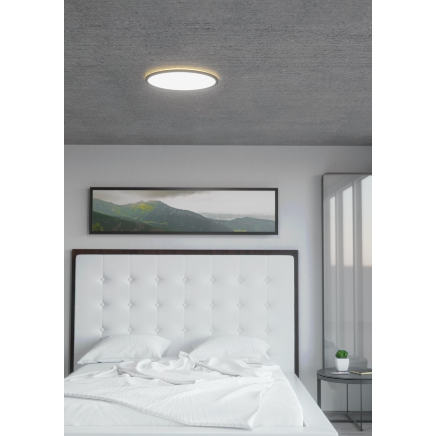 Eglo 31704 - ROVITO-Z, LED RGBW dimeriuojamas lubinis šviestuvas, 1xLED/16,5W/230V, 2700-6500K, skersmuo 42 cm, juodas