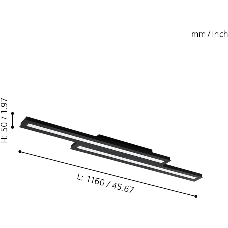 Eglo 31715 - LED RGBW Reguliuojamas lubinis šviestuvas SALITERAS-Z LED/20,4W/230V 2700-6500K juoda