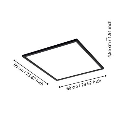 Eglo 31725 - LED Pritemdomas lubinis šviestuvas SALOBRENA-Z LED/33W/230V 2700-6500K juoda