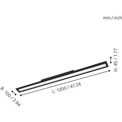 Eglo 31739 - LED Pritemdomas lubinis šviestuvas SALOBRENA-Z LED/33,5W/230V 2700-6500K juoda