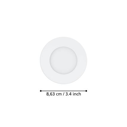 Eglo 31741 - Komplektas 3 vnt. dimeriuojamų vonios įleidžiamų LED šviestuvų FUEVA-Z LED/2,8W/230V 2700-6500K IP44 balta skersm. 8,5 cm