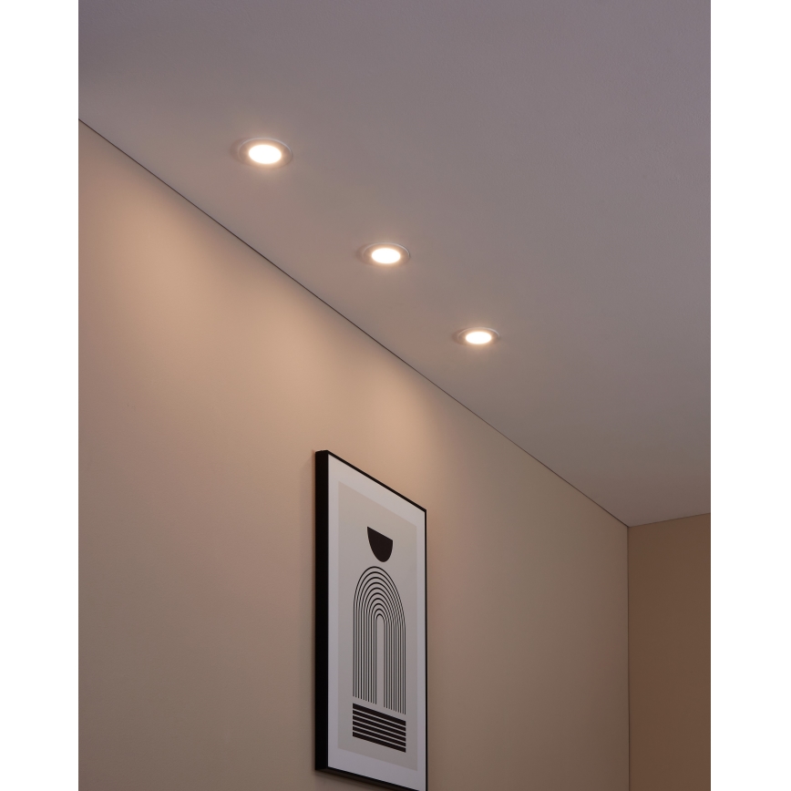 Eglo 31741 - KOMPLEKTAS 3x LED Reguliuojamas vonios įleidžiamas šviestuvas FUEVA-Z 1xLED/2,8W/230V 2700-6500K IP44 balta