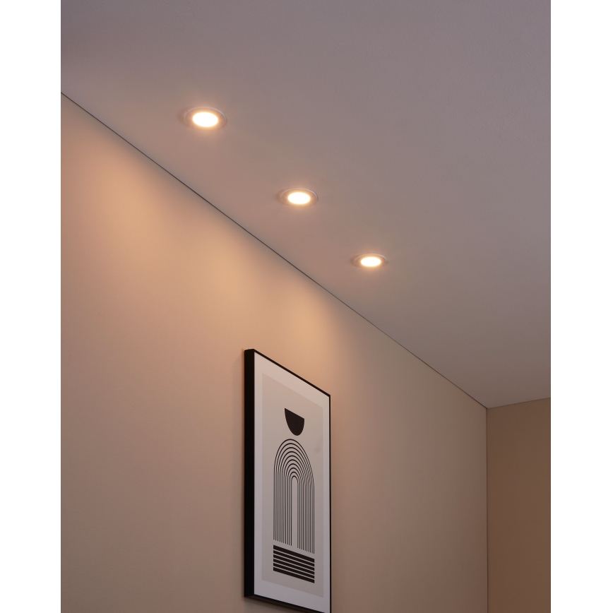 Eglo 31741 - KOMPLEKTAS 3x LED Reguliuojamas vonios įleidžiamas šviestuvas FUEVA-Z 1xLED/2,8W/230V 2700-6500K IP44 balta