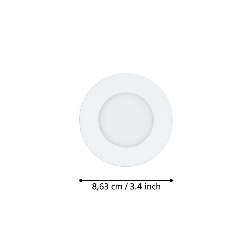 Eglo 31741 - KOMPLEKTAS 3x LED Reguliuojamas vonios įleidžiamas šviestuvas FUEVA-Z 1xLED/2,8W/230V 2700-6500K IP44 balta