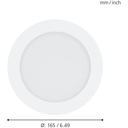 Eglo 31742 - LED Reguliuojamas vonios įleidžiamas šviestuvas FUEVA-Z LED/10,5W/230V 2700-6500K IP44 balta