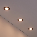 Eglo 31743 - KOMPLEKTAS 3x dimeriuojami vonios įleidžiami LED šviestuvai FUEVA-Z LED/2,8W/230V 2700-6500 IP44 juodi, skersmuo 8,5 cm