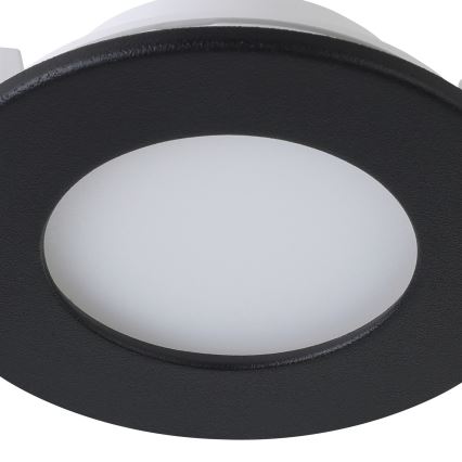 Eglo 31743 - KOMPLEKTAS 3x dimeriuojami vonios įleidžiami LED šviestuvai FUEVA-Z LED/2,8W/230V 2700-6500 IP44 juodi, skersmuo 8,5 cm
