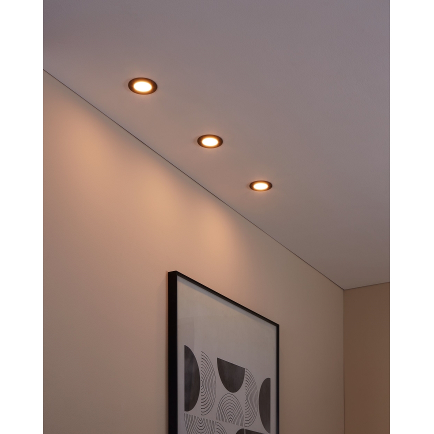 Eglo 31743 - KOMPLEKTAS 3x LED Reguliuojamas vonios įleidžiamas šviestuvas FUEVA-Z 1xLED/2,8W/230V 2700-6500 IP44 juoda