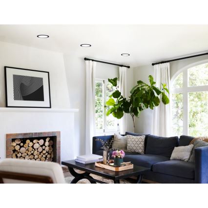 Eglo 31744 - Dimeriuojamas LED vonios įleidžiamas lubinis šviestuvas FUEVA-Z LED/10,5W/230V 2700-6500K IP44 juodas skersmuo 16,5 cm