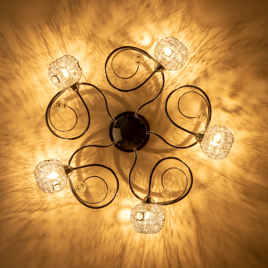 Eglo 32103 - LED paviršinė liustra VELAGO 5xG9/33W/230V blizgus chromas