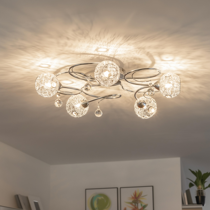 Eglo 32103 - LED prigludęs šviestuvas VELAGO 5xG9/33W/230V blizgus chromas