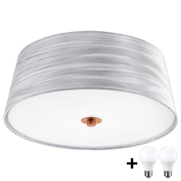 Eglo 32111- LED lubinis šviestuvas FONSEA 1 2xE27/9W/230V sidabras/varis