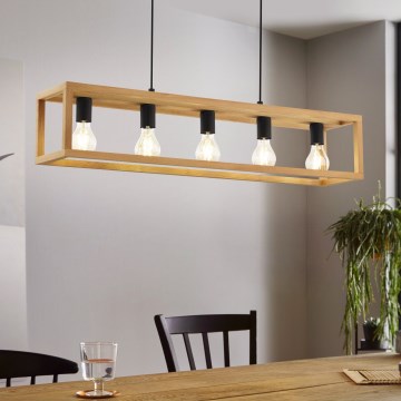 Eglo 32143 - Pakabinamas šviestuvas su laidu BLACKCROWN 5xE27/40W/230V rudas