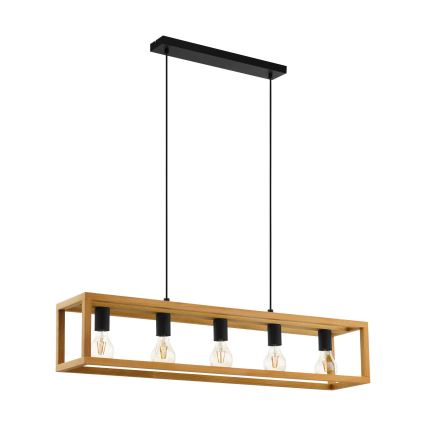 Eglo 32143 - Pakabinamas šviestuvas su laidu BLACKCROWN 5xE27/40W/230V rudas