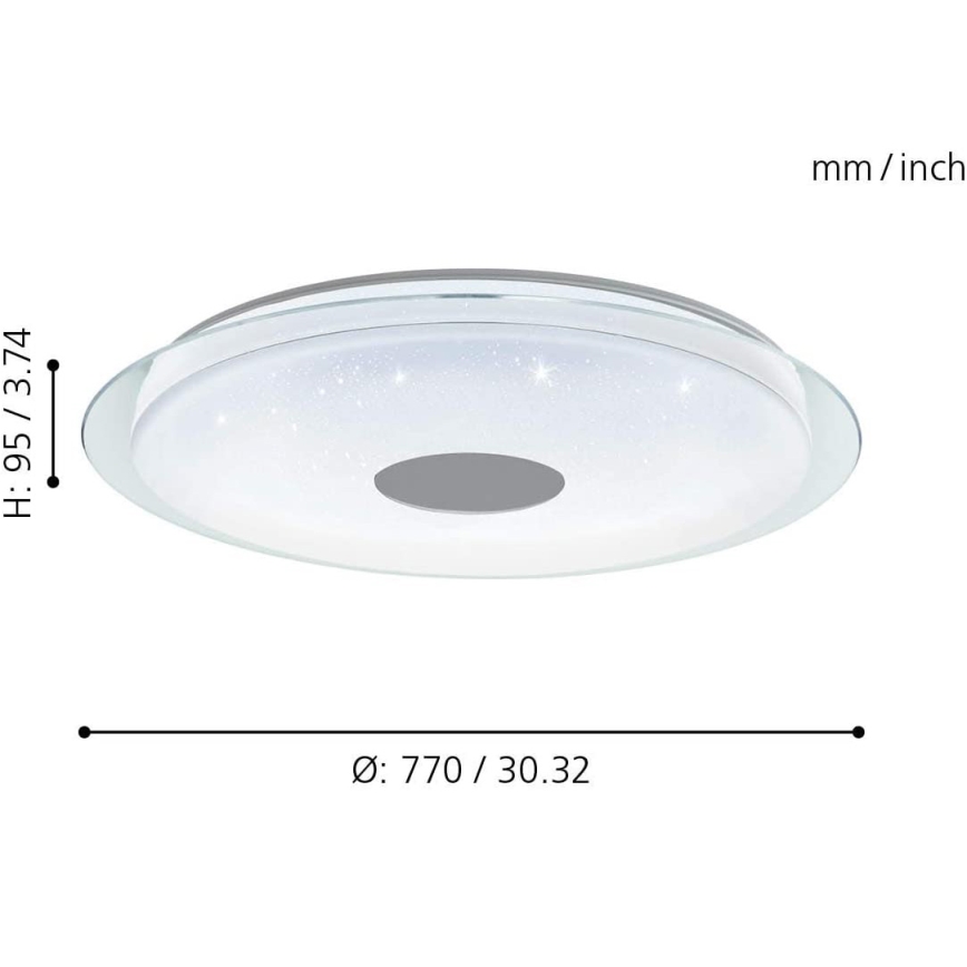 Eglo 32344 - LED RGBW dimeriuojamas lubinis šviestuvas LANCIANO-C LED/53W/230V 2700–6500K + nuotolinis valdymas