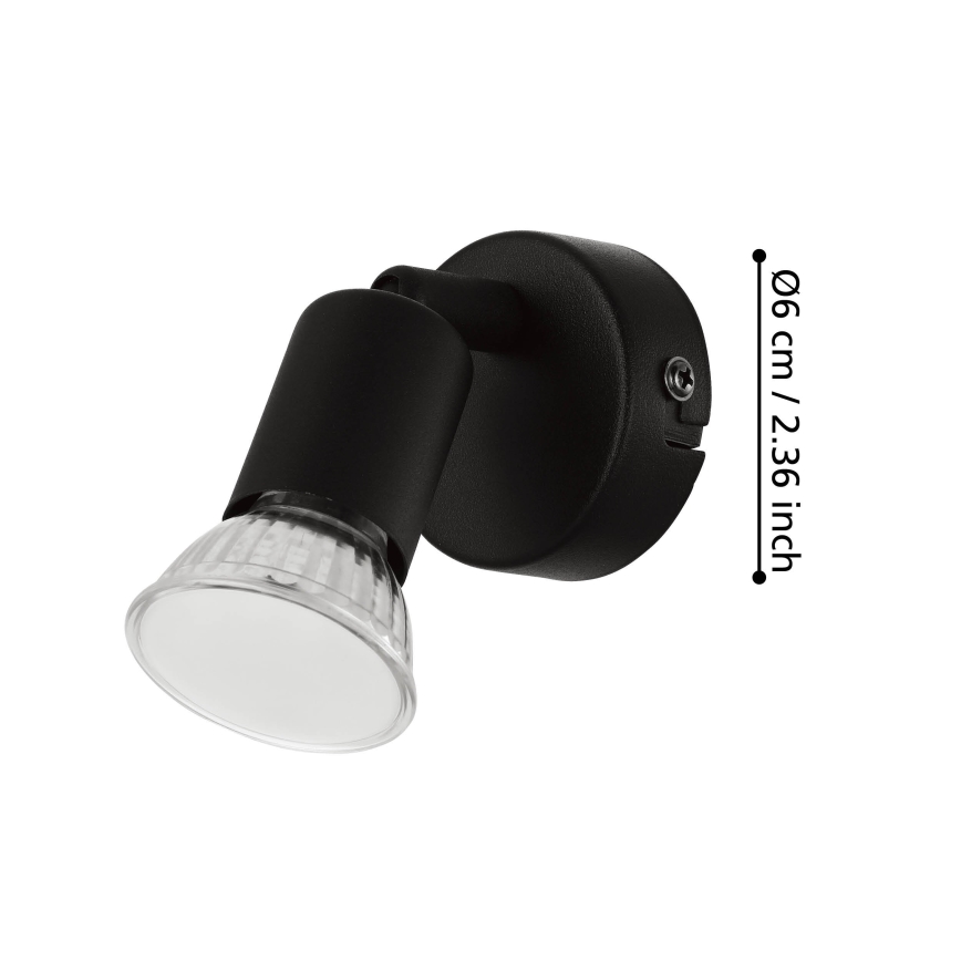 Eglo - LED sieninis akcentinis šviestuvas 1xGU10/2,8W/230V 3000K juoda