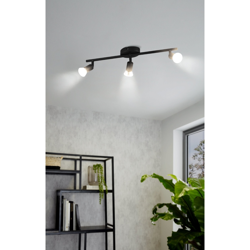 Eglo - LED akcentinis šviestuvas 3xGU10/2,8W/230V 3000K juoda