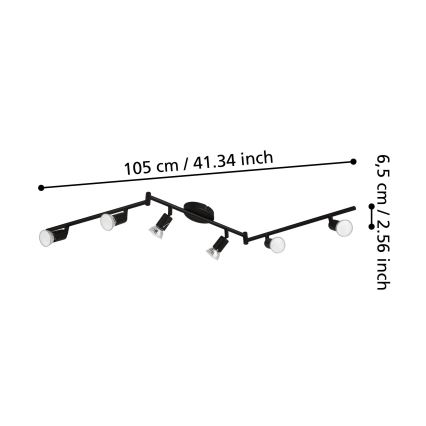 Eglo - LED akcentinis šviestuvas 6xGU10/2,8W/230V 3000K juoda