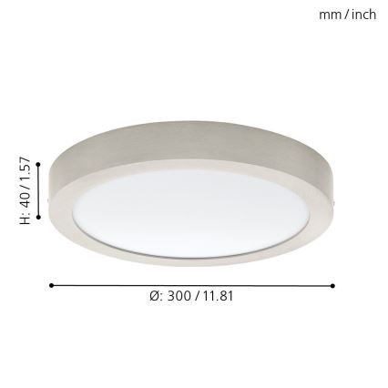 Eglo 32443 - LED lubinis šviestuvas FUEVA 1 LED/24W/230V