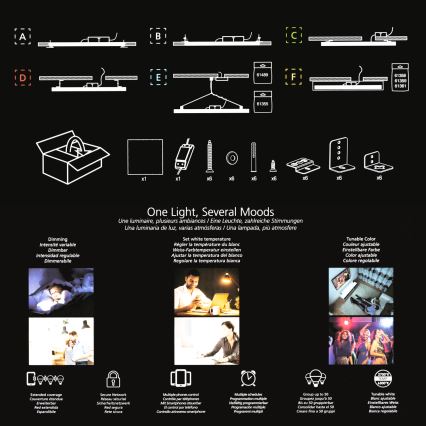 Eglo 32734 - reguliuojamas LED RGBW paviršinis šviestuvas 2 viename SALOBRENA-C LED/34W/230V balta + nuotolinis valdymas