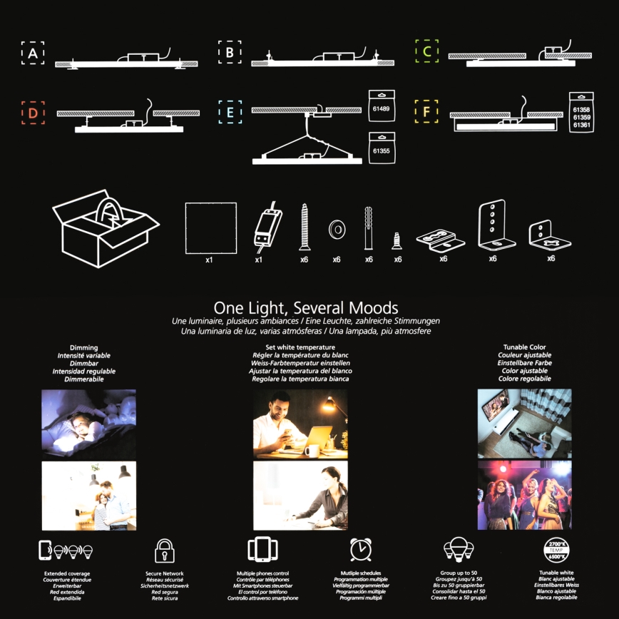 Eglo 32734 - reguliuojamas LED RGBW paviršinis šviestuvas 2 viename SALOBRENA-C LED/34W/230V balta + nuotolinis valdymas