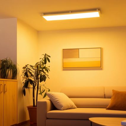 Eglo 32734 - reguliuojamas LED RGBW paviršinis šviestuvas 2 viename SALOBRENA-C LED/34W/230V balta + nuotolinis valdymas