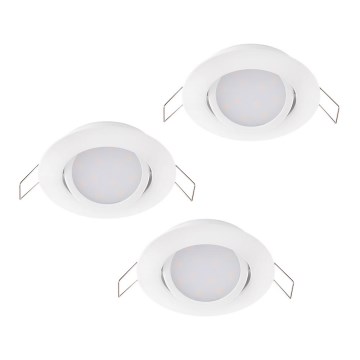 Eglo 32805 - KOMPLEKTAS 3x LED įleidžiamas lubinis šviestuvas MUNIZ 3xLED/6W/230V