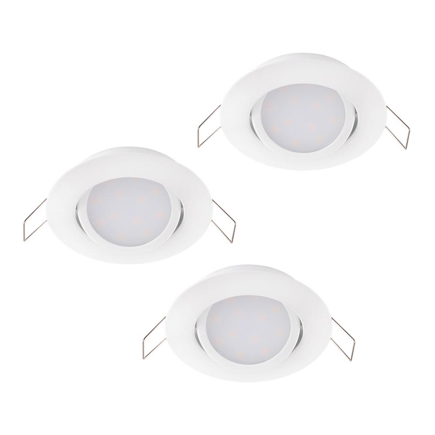 Eglo 32805 - KOMPLEKTAS 3x LED įleidžiamas lubinis šviestuvas MUNIZ 3xLED/6W/230V