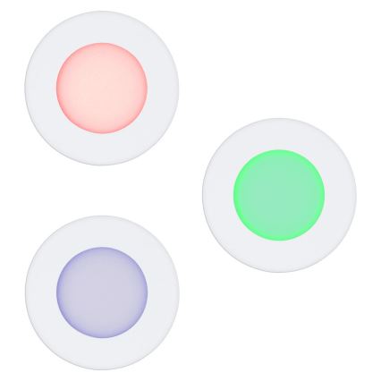 Eglo - Rinkinys 3x RGB LED dimeriuojami įleidžiami lubų šviestuvai FUEVA-C 1xLED/3W/230V, skersmuo 8,5 cm