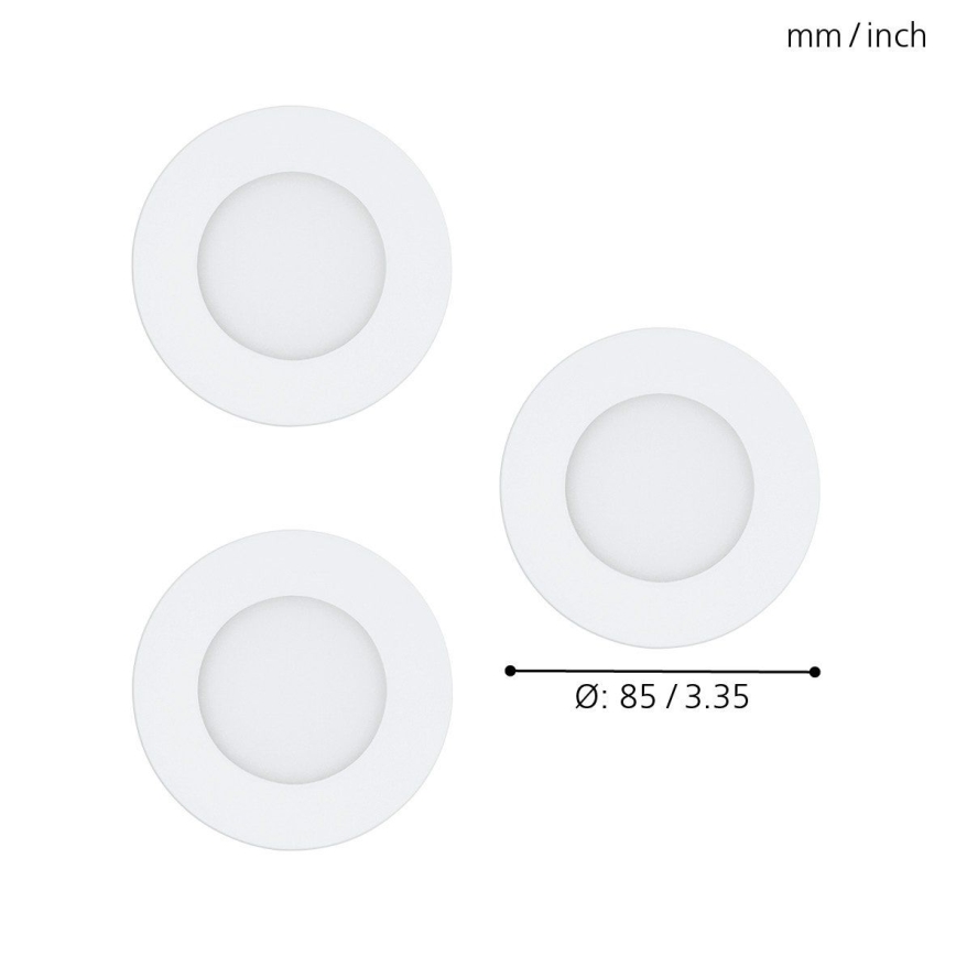 Eglo - Rinkinys 3x RGB LED dimeriuojami įleidžiami lubų šviestuvai FUEVA-C 1xLED/3W/230V, skersmuo 8,5 cm