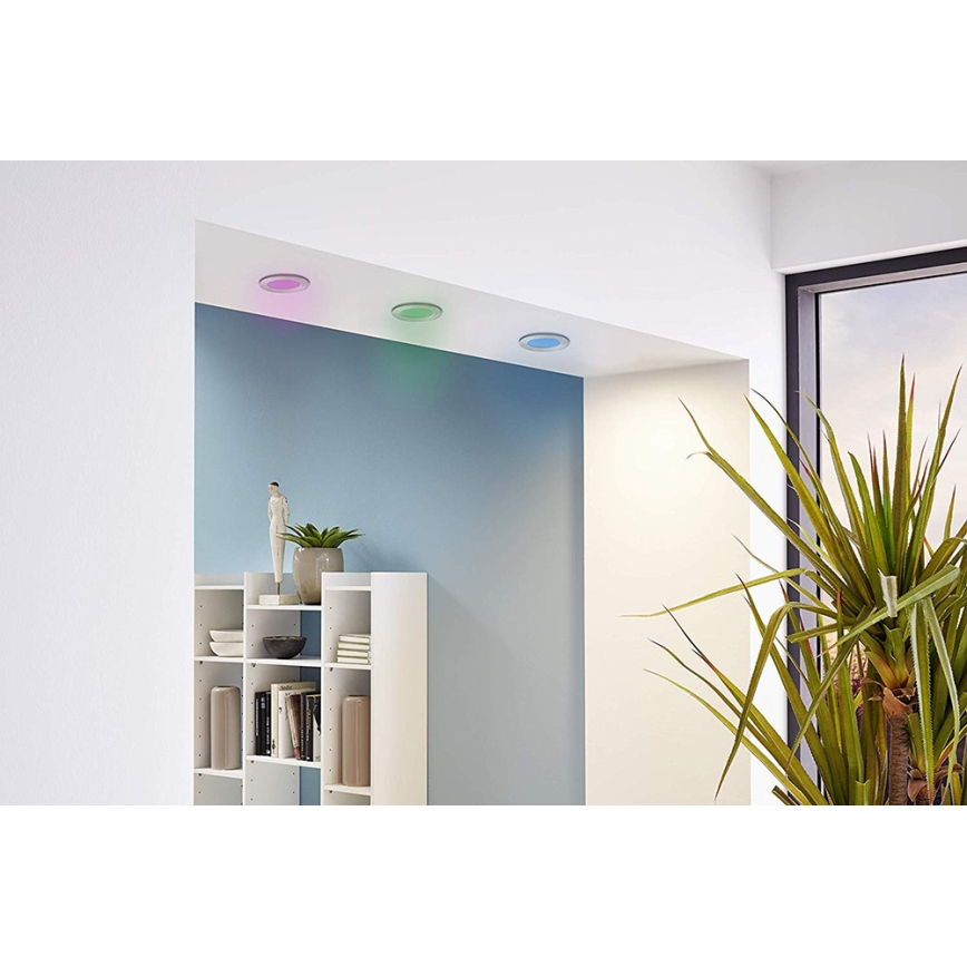 Eglo - Komplektas 3 vnt. LED RGB dimeriuojami įleidžiami šviestuvai FUEVA-C LED/3W/230V, skersmuo 8,5 cm