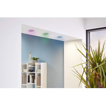Eglo - komplektas 3 vnt. dimeriuojamų LED RGB įleidžiamųjų lubų šviestuvų FUEVA-C 1xLED/3W/230V, skersmuo 8,5 cm
