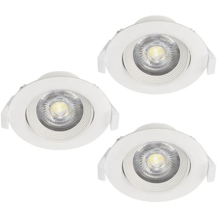 Eglo - KOMPLEKTAS 3x įleidžiamas lubinis šviestuvas SARTIANO 1xLED/5W/230V