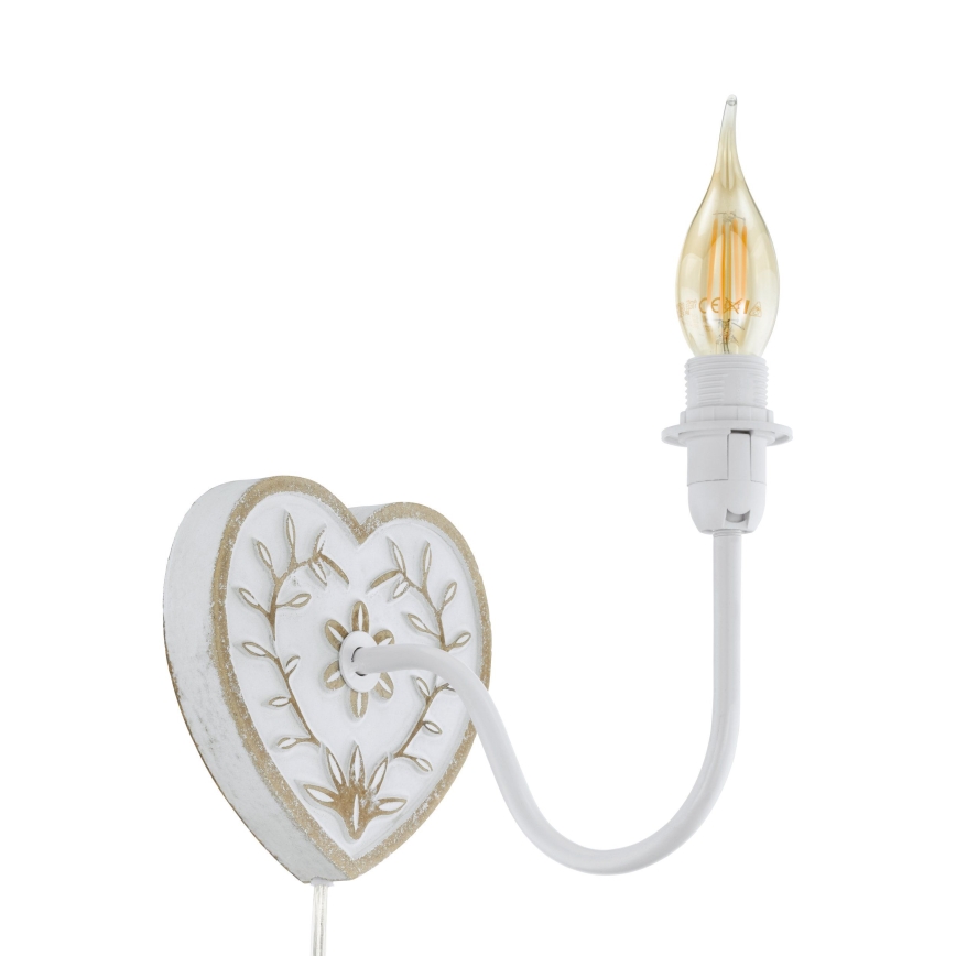 Eglo 33004 - Sieninis šviestuvas 1xE14/40W/230V balta/patina