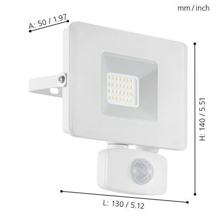 Eglo - LED prožektorius su jutikliu LED/20W/230V IP44