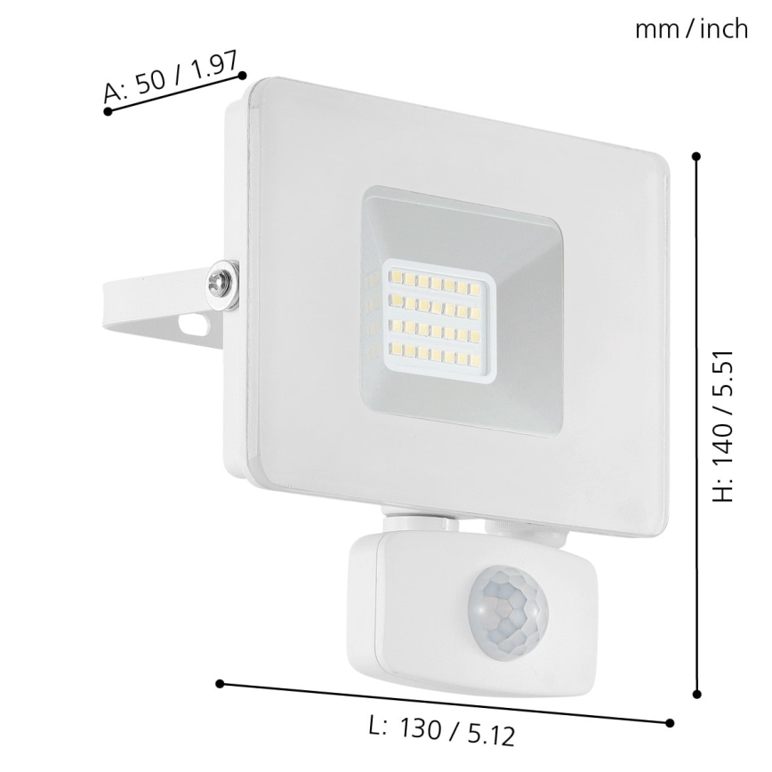 Eglo - LED prožektorius su jutikliu LED/20W/230V IP44