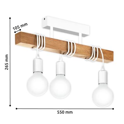 Eglo - Tvirtinamas sietynas TOWNSHEND 3xE27/60W/230V