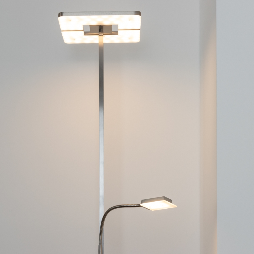 Eglo 33182 - LED pritemdomas toršeras SOLANO 1xLED/26W/230V +1xLED/3,2W 3000K matinis chromas