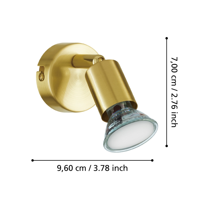 Eglo - LED sieninis akcentinis šviestuvas 1xGU10/2,8W/230V 3000K auksas