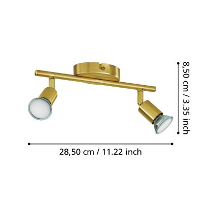 Eglo - LED akcentinis šviestuvas 2xGU10/2,8W/230V 3000K auksas