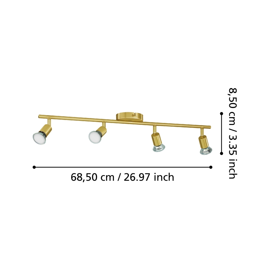 Eglo - LED akcentinis šviestuvas 4xGU10/2,8W/230V 3000K auksas