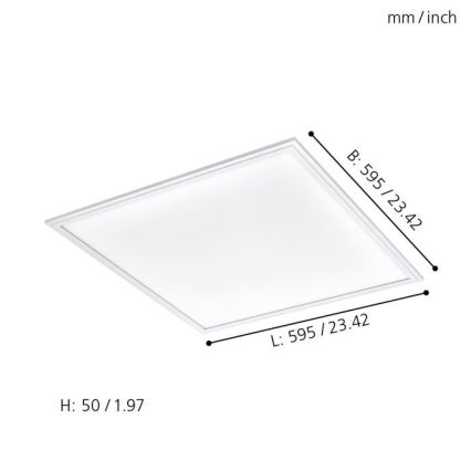 Eglo 33204 - LED RGBW Pritemdomas šviestuvas SALOBRENA-C LED/34W/230V 2700-6500K + nuotolinio valdymo pultas