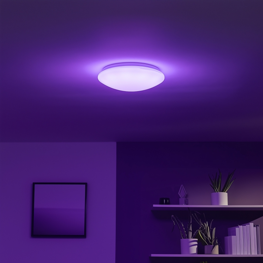 Eglo 33219 - Dimeriuojamas LED RGBW lubinis šviestuvas GIRON-C LED/17W/230V, skersmuo 30 cm, baltas