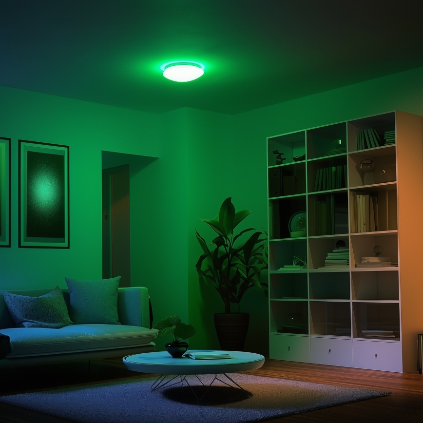 Eglo 33219 - Dimeriuojamas LED RGBW lubinis šviestuvas GIRON-C LED/17W/230V, skersmuo 30 cm, baltas