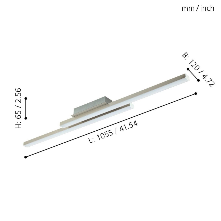 Eglo 33229 - LED RGBW dimeriuojamas prie lubų montuojamas šviestuvas FRAIOLI-C LED/34W/230V 2700-6500K matinis chromas