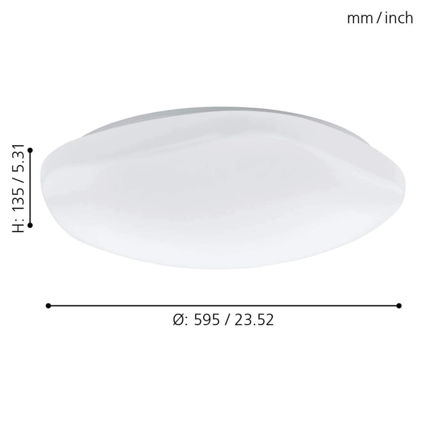 Eglo 33272 - LED RGBW Reguliuojamas lubinis šviestuvas TOTARI-C LED/34W/230V 2700-6500K balta + nuotolinio valdymo pultas