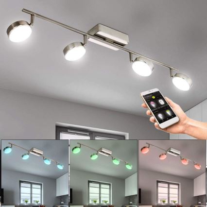 Eglo 33274 - LED RGBW Pritemdomas akcentinis šviestuvas CORROPOLI-C 4xLED/5W/230V