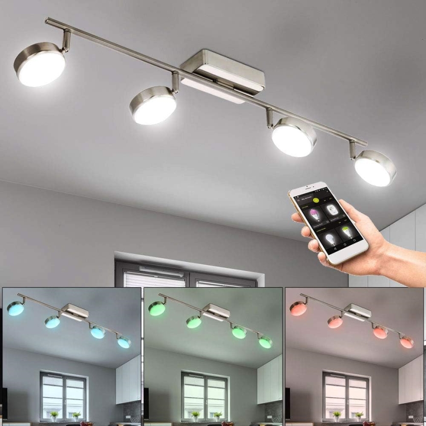 Eglo 33274 - LED RGBW Pritemdomas akcentinis šviestuvas CORROPOLI-C 4xLED/5W/230V