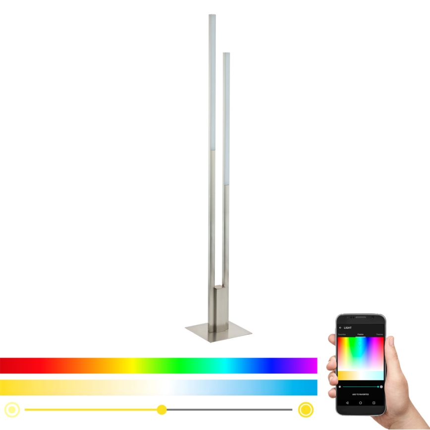 Eglo 33323 - LED RGBW dimeriuojama grindinė lempa FRAIOLI-C LED/34W/230V 2700-6500K matinis chromas